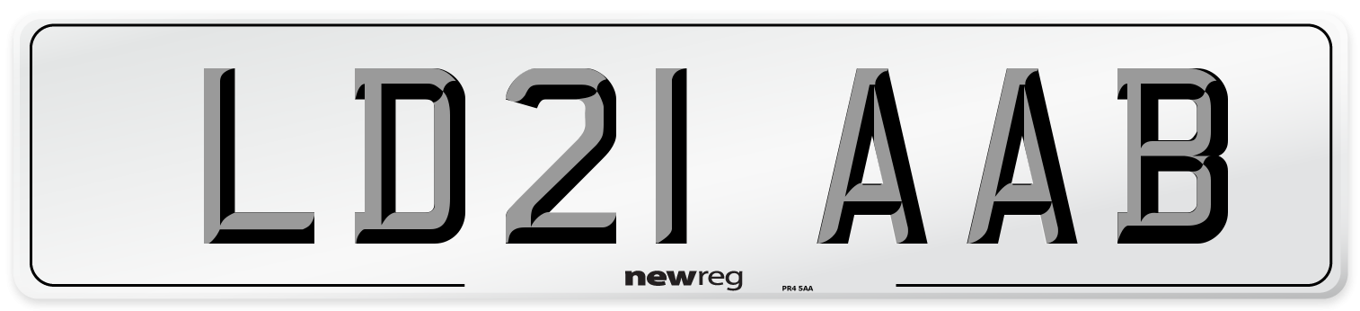 LD21 AAB Number Plate from New Reg